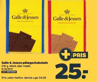 Netto Galle & Jessen pålægschokolade tilbud