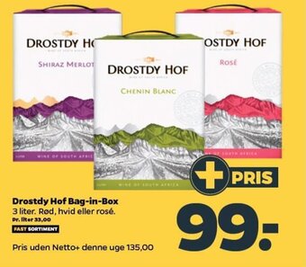 Netto Drostdy Hof Bag-in-Box 3 liter tilbud