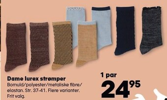Kvickly Dame lurex strømper tilbud