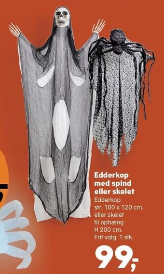 Edderkop med spind eller skelet