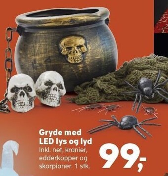 Kvickly Gryde med led lys og lyd tilbud