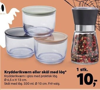 Kvickly Krydderikværn eller skål med låg tilbud