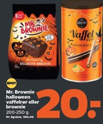 Netto Mr. Brownie halloween vaffelrør eller brownie tilbud