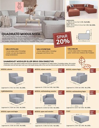 Daells Bolighus Quadrato modulsofa tilbud