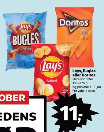 Kvickly Lays,, bugles eller doritos tilbud