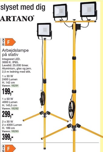 Sartano arbejdslampe på stativ