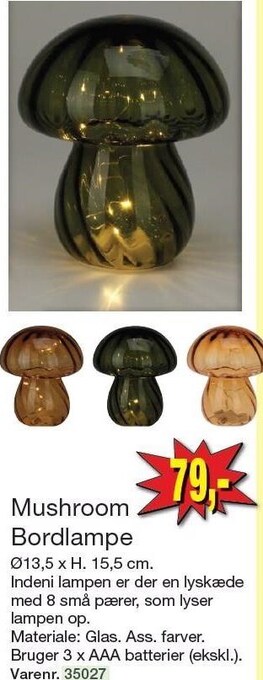 Harald Nyborg Mushroom bordlampe tilbud