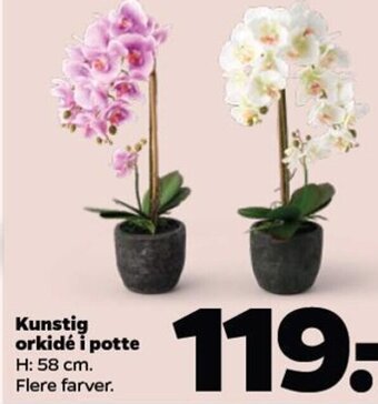 Netto Kunstig orkidé i potte tilbud