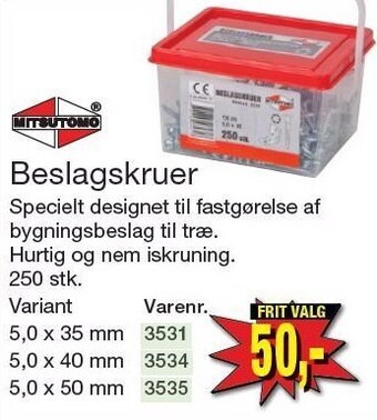 Harald Nyborg Beslagskruer tilbud