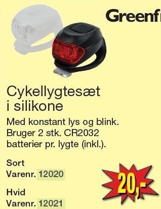 Cykellygtesæt i silikone