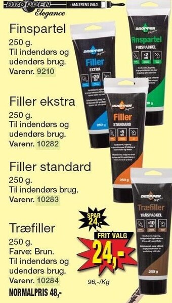 Harald Nyborg Finspartel, filler ekstra, filler standard el. træfiller tilbud