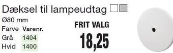 Dæksel til lampeudtag