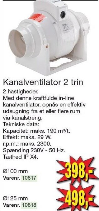 Kanalventilator 2 trin