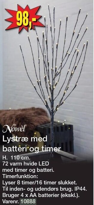 Harald Nyborg Nowel lystræ med batteri og timer tilbud
