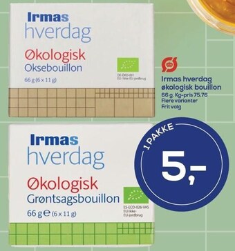 Irma Irmas hverdag økologisk boullion tilbud