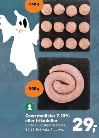 SuperBrugsen Coop medister 7-10% eller frikadeller tilbud
