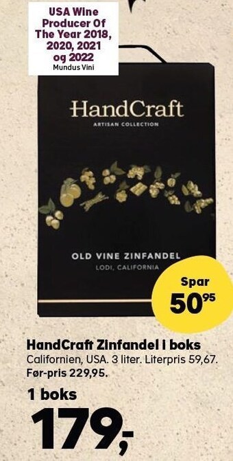 Handcraft zinfandel i boks