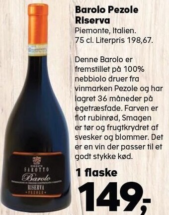 SuperBrugsen Barolo pezole riserva tilbud