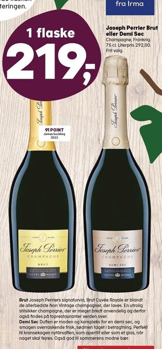 SuperBrugsen Joseph perrier brut eller demi sec tilbud