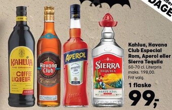 SuperBrugsen Kahlua, havana club especial rom, aperol eller sierra tequila tilbud