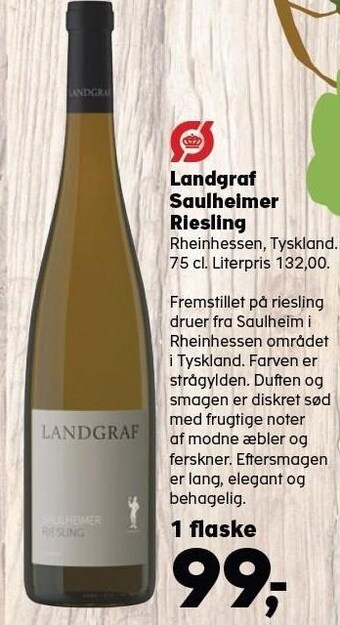 SuperBrugsen Landgraf saulheimer riesling tilbud