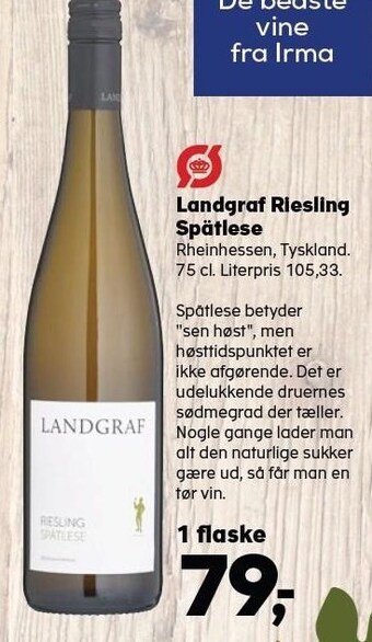 SuperBrugsen Landgraf riesling spätlese tilbud