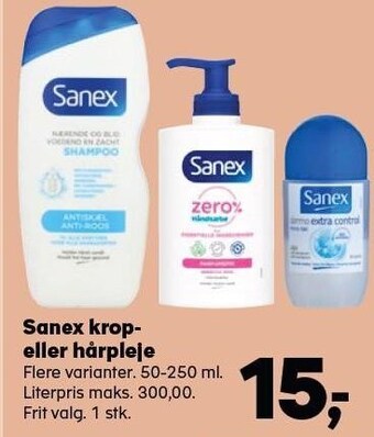 SuperBrugsen Sanex krop eller hårpleje tilbud