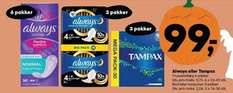 SuperBrugsen Always eller tampax tilbud