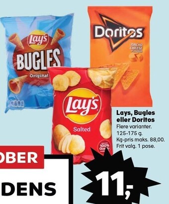 SuperBrugsen Lays, bugles eller doritos tilbud