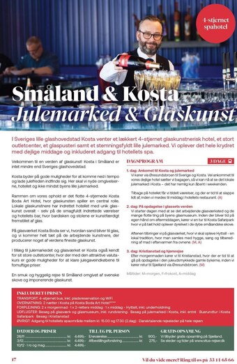 Vitus Rejser Småland & kosta julemarked & glaskunst, 3 dage tilbud