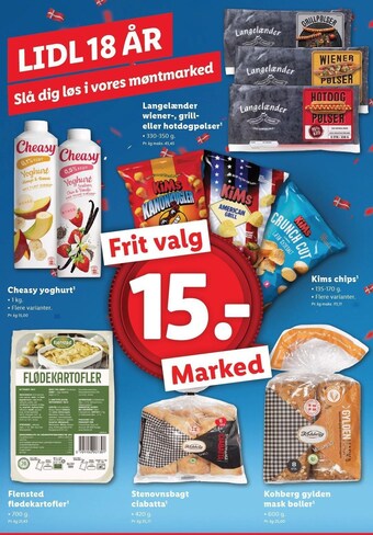 Lidl Cheasy yoghurt, langelænder wiener-, grill- eller hotdogpølser, kims chips, flensted flødekartofler, stenovnsbagt ciabatta el tilbud