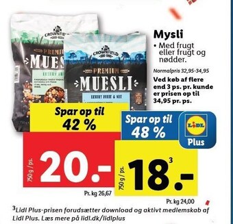 Lidl Crownfield mysli tilbud