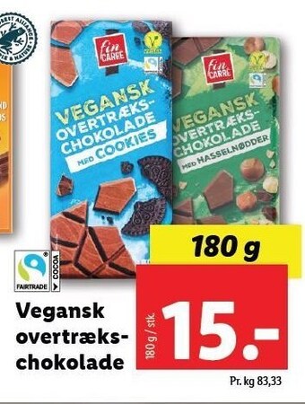 Lidl Vegansk overtrækschokolade tilbud