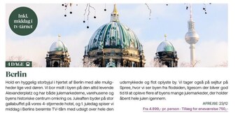 Vitus Rejser Berlin, 4 dage tilbud