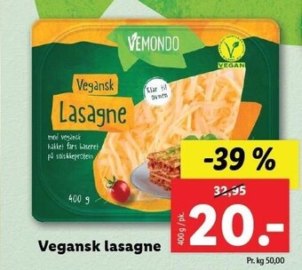 Lidl Vegansk lasagne tilbud