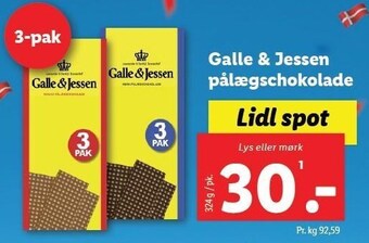 Lidl Galle & jessen pålægschokolade tilbud
