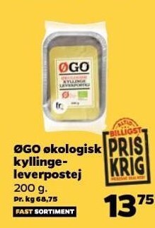 Netto Øgo økologisk kyllinge-leverpostej tilbud