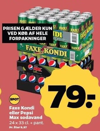 Netto Faxe kondi eller pepsi max sodavand tilbud