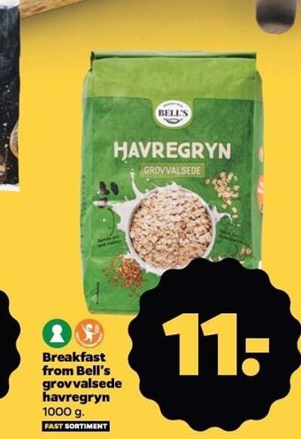 Netto Breakfast from bell's grovvalsede havregryn tilbud