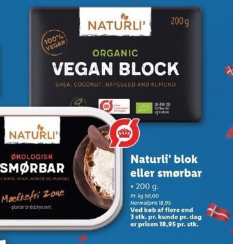 Lidl Naturli' blok eller smørbar tilbud