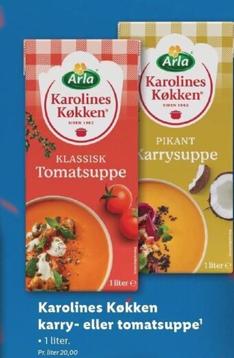 Lidl Karolines Køkken karry- eller tomatsuppe tilbud