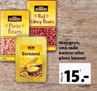 Lidl Majsgryn, små røde bønner eller pinto bønner tilbud