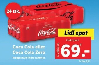 Lidl Coca Cola eller Coca Cola Zero tilbud