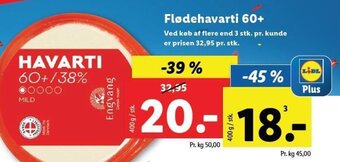 Lidl Flødehavarti 60+ tilbud