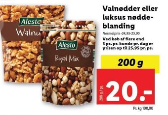 Lidl Valnødder eller luksus nødde-blanding tilbud