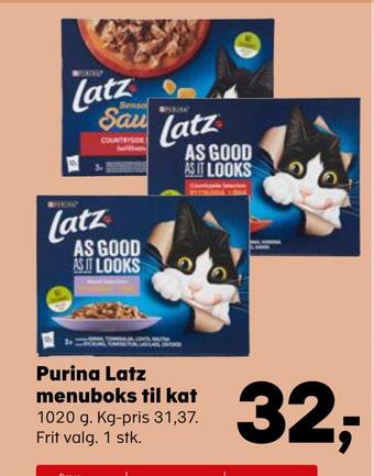 Kvickly Purina latz menuboks til kat tilbud