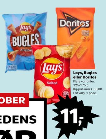 Kvickly Lays, bugles eller doritos tilbud