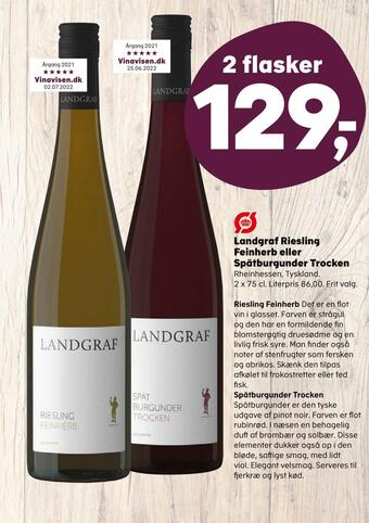 Kvickly Landgraf riesling feinherb eller spätburgunder trocken tilbud