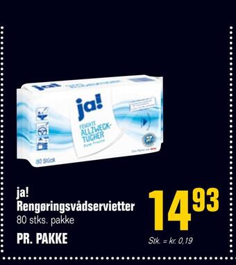 Ja! rengøringsvådservietter