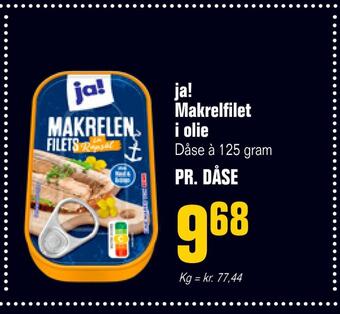 Poetzsch Padborg Ja! makrelfilet i olie tilbud